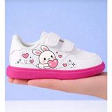 Archie Pet Beyaz Pembe Taban Bunny Love Baskılı Kız Çocuk Spor Ayakkabı - Beyaz Fuşya