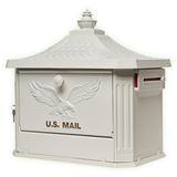 Architectural Mailboxes Hamilton Cast Alüminyum Post-Mount Posta Kutusu, HM200WAM, Beyaz
