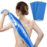ARCH&M Eksfoliye Edici Lif Vücut Temizleyici Duş için Sırt Temizleyici Japon Güzellik Lif Banyo Yıkama Bezi Kore Peeling Luffah Havlu Net Sünger Kabak Vücut Ovma 3'lü Paket (Lacivert-Mavi x 3)