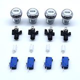 Arcity 4 Adet/Lot 30 mm Arcade LED Basma Düğmeleri Krom Aydınlatmalı Kaplama Bozuk Para Deseni Arcade Makinesi Oyunları Konsol MAME Jamma Parçaları 12 V Dayanıklı Yeni