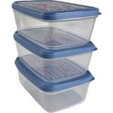 ARCLENA Gıda Saklama Kabı Erzak Saklama Kabı Meyve Sebze Et Balıkları Taze ve Kuru Tutmak Için 850 ml x 3'lü Set - Gece Mavisi