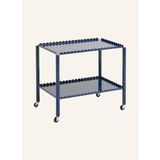 Arcs 2 Katlı Servis Arabası 53 cm Dekoratif Metal Tasarım Tekerlekli Raflı