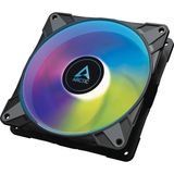 ARCTIC P14 PWM PST A-RGB - PC fanı, 140 mm PWM PST kasa fanı, statik basınç için optimize edilmiştir, yarı pasif: 200-1900 rpm (0 rpm <5%), 5V 3 pin ARGB-LED, tek fan - siyah