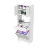 Arda Banyo Dolabı, Üst Kapak ve Göz Alt Çekmece ve Sepet (14 Farklı Genişlik Seçeneği) (65 cm)