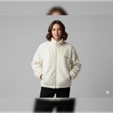 Arda Ege Kadın Oversize Peluş Ceket Mont - Ekru - XL