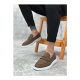 Arda Erkek AyakkabıBA0355 Bağcıksız Keten Kahverengi Klasik Corcik Erkek Ayakkabı