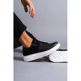 Arda Slw155 Warrior Bağcıklı Ve Fermuarlı Cilt Süet Erkek Günlük Sneaker Ayakkabı Bt Siyah