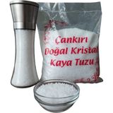 Ardan Store 2'li Paket - Tuz Baharat Öğütücü Değirmen ve Çankırı Kristal (Granül) Kaya Tuzu - Antrasit - 180 ml