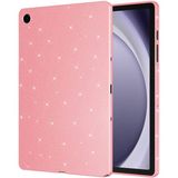Ardemix Samsung Galaxy Tab S8 Simli Parlak Görünümlü Uyumlu Zore Tablet Koton Kılıf-Pembe