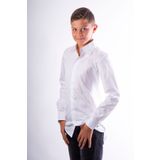 Arden Erkek Çocuk Beyaz Gömlek | %100 Pamuk Jakarlı Slim Fit Garson Boy Çocuk Gömlek | 13-14 Yaş