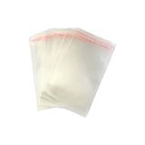 Ardeppo 7 x 20 + 5 cm - 100 Adet - Bantlı Şeffaf Jelatin Torba Yapışkanlı Poşet