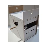 ardeppo Muhabbet Yuvalık-çift Sürgülü - Plastik Folluk -ahşap Mdf Yuva - 19 Cm X 22 Cm + 22 Cm(yükseklik)