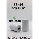 Ardıçsan 56X16 Termal Yazarkasa Kağıdı Pos Rulosu (100Adet) - 100 Adet