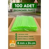 Ardin Renkli Kalın Frozen Pipet 8mm 24CM - Açık Yeşil