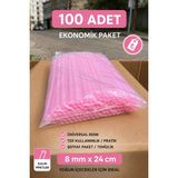 Ardin Renkli Kalın Frozen Pipet 8mm 24CM - Pembe