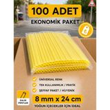 Ardin Renkli Kalın Frozen Pipet 8mm 24CM - Sarı