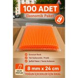 Ardin Renkli Kalın Frozen Pipet 8mm 24CM - Turuncu