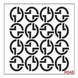 Ardışık Desen Stencil Şablon (40x40) R-048