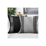 Ardizayn 2'li Kadife Kumaş 43x43 Kırlent Kılıfı (GRİ - SİYAH) - Çift Taraflı Baskı