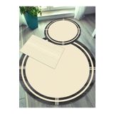 Ardizayn Aurora (Bej) - Kaymaz Taban Yuvarlak Banyo Halısı (100X100-60X60-40X60 CM 3'LÜ SET)