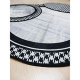 Ardizayn Kazayağı Gri - Kaymaz Taban, Bambu, Yuvarlak Banyo Halısı (100X100-60X60-40X60 CM 3'LÜ SET) - Açık - Gri