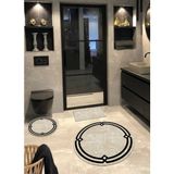 Ardizayn Olympos, Kaymaz Dökülmez, Taban Yuvarlak Banyo Halısı (100X100-60X60-40X60 CM 3'LÜ SET) - Gold