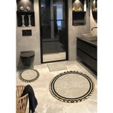 Ardizayn Patara - Kaymaz, Kaymaz, Pamuk Taban Yuvarlak Banyo Halısı (100X100-60X60-40X60 CM 3'LÜ SET) - Çok Renkli