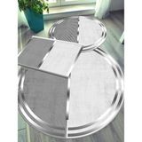 Ardizayn Paye (GÜMÜŞ) - Kaymaz Taban, Bambu, Yuvarlak Banyo Halısı (100X100-60X60-40X60 CM 3'LÜ SET) - Çok Renkli