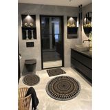 Ardizayn Taba, Kaymaz Taban Yuvarlak Banyo Halısı (100X100-60X60-40X60 cm 3'lü Set) - Renkli
