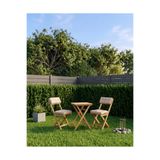 ARDORA Duo Balkon Bahçe Mutfak Katlanır Masa Bej Rengi Minderli Sandalye Bistro Set
