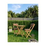ARDORA Duo Mutfak Balkon Bahçe Katlanır Kahverengi Minderli Masa Sandalye Bistro Set