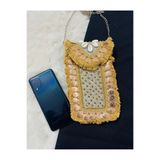 ARDSU Hint El Yapımı Taş Ve Pul İşlemeli Banjara/Boho/Vintage Askılı 21x13 cm Bohem Çanta