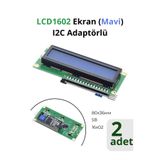 Arduino 2-adet LCD 1602 (16x2) I2C Ekran – Mavi Arka Işıklı