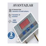 Arduino 2-Adet XH-W3002 Dijital Termostat 220V, -50~110°C, Sensörlü