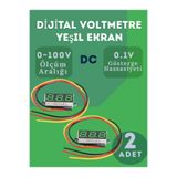 Arduino 3-adet Dijital DC Voltmetre Seti 0–100V, 0.28" yesil Ekran