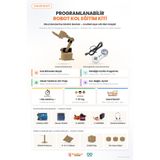 Arduino 4 Eksenli Programlanabilir Robot Kol Eğitim Kiti Uyumlu STEM Robotik Kodlama Seti 7-15 Yaş