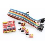 Arduino 4 Kanal Çizgi İzleyen Sensör Seti - 4 Way Tracking Module