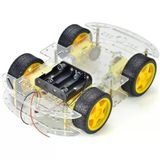 Arduino 4Wd Robot Araba Platform Kiti Şeffaf - Eğitim Ve Hobi Amaçlı Stem Robotik Projeler İçin