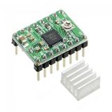 Arduino A4988 2a Yeşil Step Motor Sürüsü ( Soğutucu İle ) Af-3a005