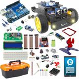 Arduino ile Uyumlu 2WD Robot Araba ve Süper İdeal Başlangıç Seti - Uno R3-92 Çeşit 317 Parça - Engelden Kaçan Akıllı Robot Yapım Kiti - STEM Kodlama Eğitimi