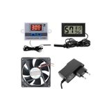 Arduino Kuluçka Makinesi Seti - 4 Parça - W3001 Termostat 220V - Isı Nem Ölçer - 12V Adaptör - 80x80 12V Fan