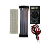 Arduino Projeleri Elektronik Set Süper 3'lü 830 Pin Breadboard, 40'lı E-e Jumper Ve Multimetre Ölçü Aleti 9v Pil Dahil