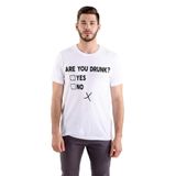 Are You Drunk Komik Baskılı Beyaz Tişört, Eğlenceli Slogan Tasarım, Erkek Tişört (Beyaz, Large)