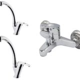 Arel Banyo - Lavabo - Eviye Bataryasi Krom 40 Lik Kartus Ekonomik Set