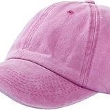 Arel - Pembe Eskitme Kumaş Erkek Kadın Klasik Vintage Tarzı Yıkanmış Pamuklu Beyzbol Şapkası, Ayarlanabilir