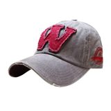 Arel - W Model Eskitme Beyzbol Şapkası, Gri Renk, Vintage Yıpranmış Görünüm, Pamuklu, KUTULU – Unisex Hat Cap