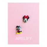 Arelify Terlik Süsü 2'li Set Minnie&Mickey Mouse Sevimli Karakterler Charm