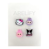 Arelify Terlik Süsü Karışık 4 lü Set Kuromi-Labubu-Hello Kitty