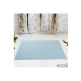 Arelina Textile %100 Pamuk Çizgi Desen Mavi Ayak Havlusu