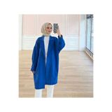 Arelis Düğme Detay Uzun Blazer Ceket TNS-4296 Mavi M